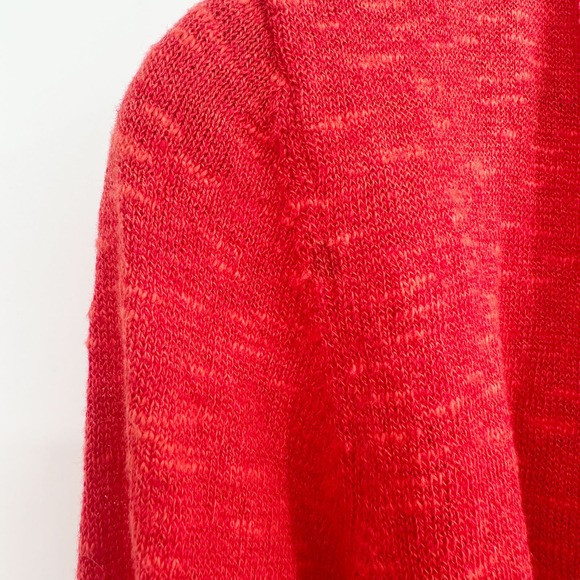 Eileen Fisher Linen Cotton Open Waterfall Cardigan in Red Size Small Petite - Picture 8 of 8